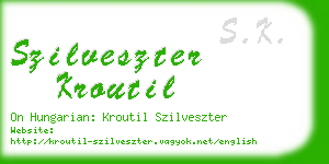 szilveszter kroutil business card